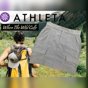 Athleta Women's Trekkie 2.0 Skort Stone Grey Size 6T Athleisure Cargo